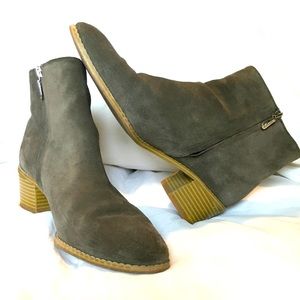 Clarks Faux Suede Taupe Ankle Booties